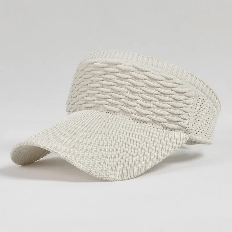 

Folds Design Women Empty Top Hat Spring Summer Solid Color Large Brim Sunscreen Hats Outdoor Elastic Fabric Sports Sun Caps