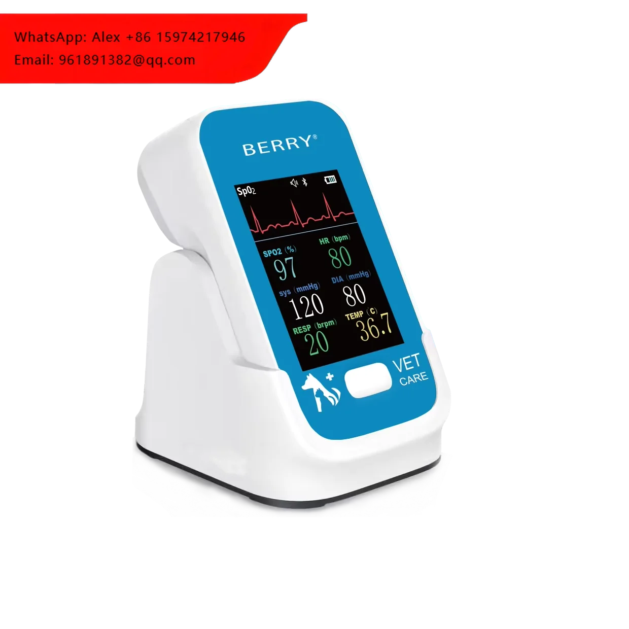

Top Quality New Design DMSM03 Bluetooth Vital Portable Pet Patient Monitor Easy Operation Handheld Veterinary Monitor