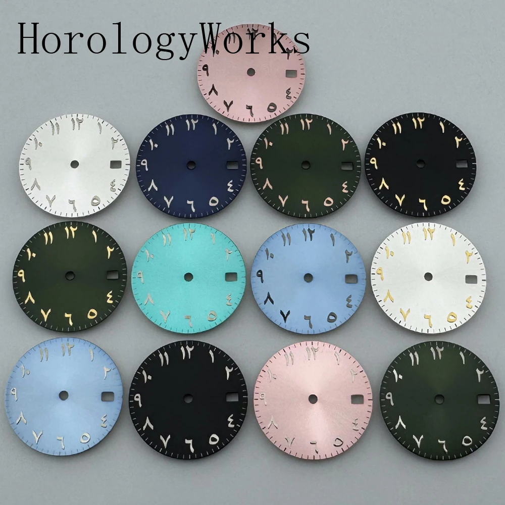 

Детали для часов, стерильный циферблат 29 мм, подходит для механизма NH35, заводная головка на часа 3/3,8, черный, синий, зеленый, розовый, белый