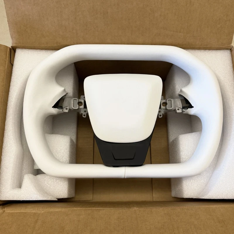 Cybertruck‑Look 350mm Yoke‑Style Steering Wheel, Racing Upgrade Parts Fit Model Y Juniper 2026