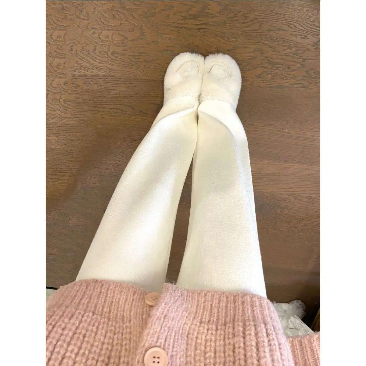 Pantalon tricoté à jambes larges pour femmes, longueur étendue, taille haute, drapé, droit, coupe ample, Ultra Long, 80