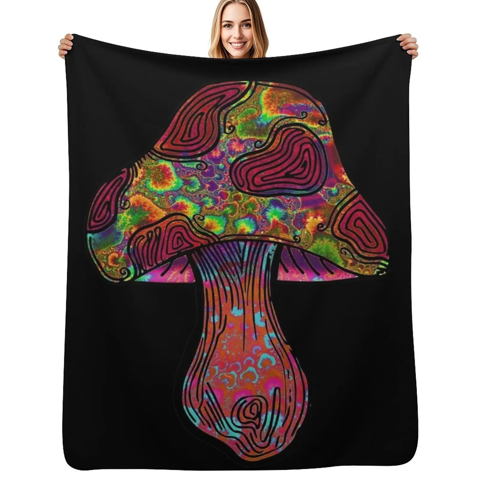 

Fractal Shroom 2050 Throw Blanket Thin for sofa Thermals For Travel funny gift Blankets