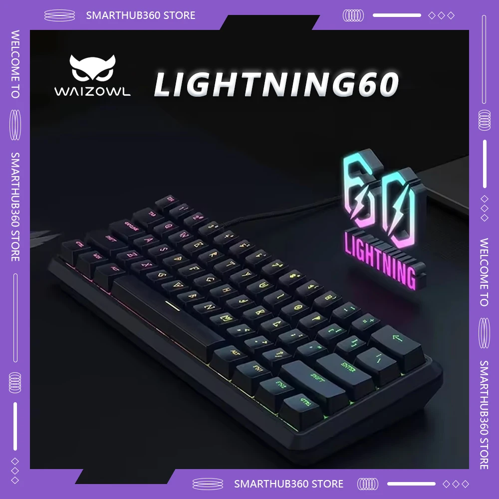 New Waizowl Lightning60 RGB Light Hotswap Mechanical Keyboard Magnetic Switch Gaming Console Keyboard Custom Game E-sports Gifts