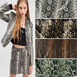 PU Leather Material European Style Snakeskin Leather Wide Leg Trousers Leather Skirt Three-dimensional Embossed Elastic Fabric