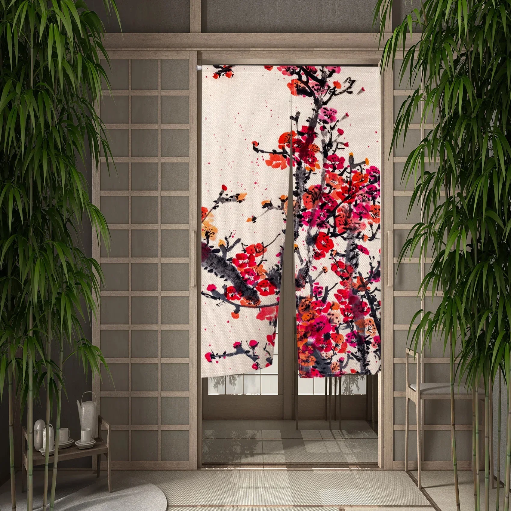 Rideau de porte imprimé japona - Noren Curtain Doorway avis et prix