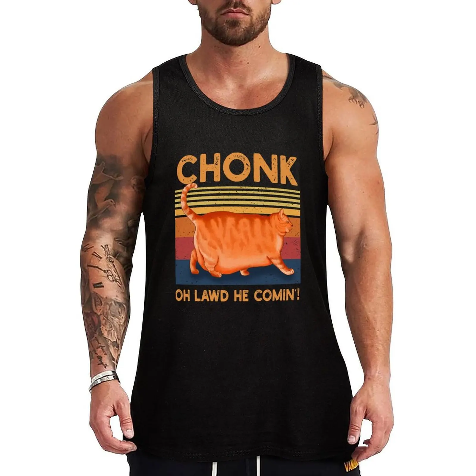 Chonk Oh Lawd He Comin' Tank Top Basic Layering Tank Top Soft Cotton Sleeveless Shirt