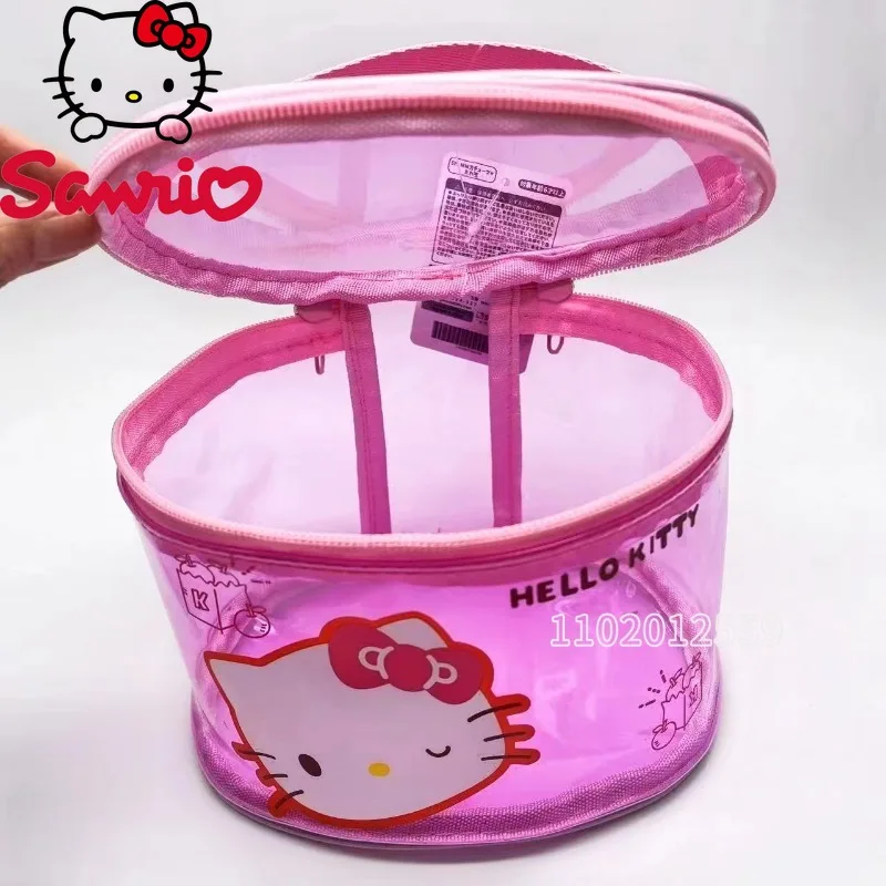 Sanrio Hello Kitty New Cosmetic Bag Cartoon Transparent Portable Cosmetic Bag Fashion Waterproof Storage Toilet Bag High Quality