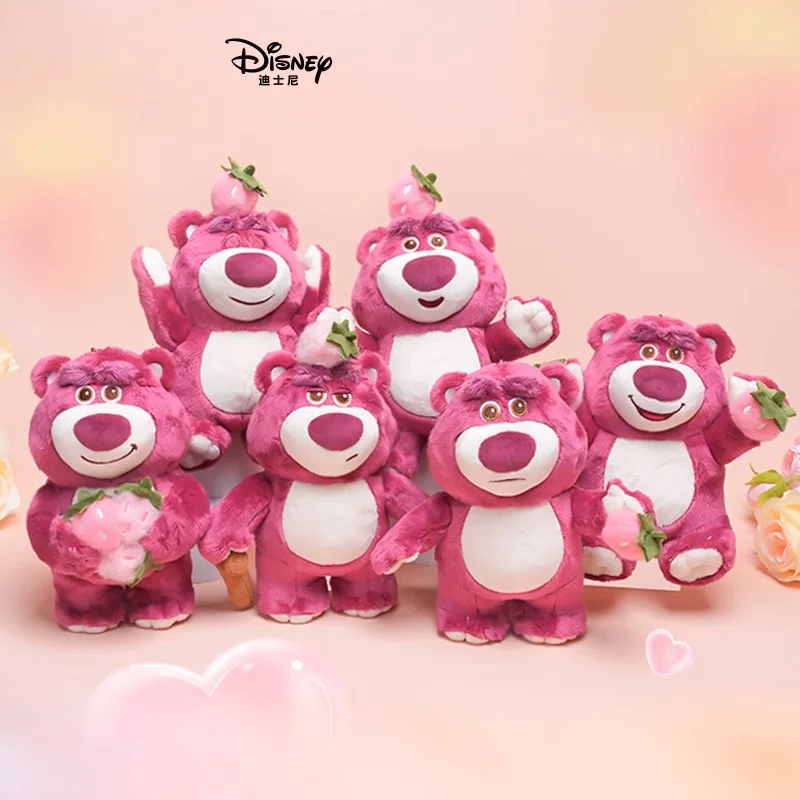 

Disney Merchandise Strawberry Bear Kawaii Cute Plush Toy Bag Charm Keychain Birthday Holiday Gift Girls Friends Daily Decoration