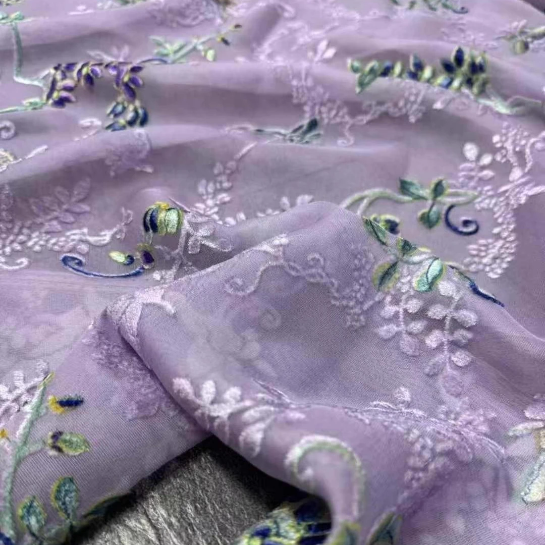 Шелковая бархатная ткань шириной 135 см, 12 мм, для шитья своими руками, бежевые, фиолетовые классические брюки, пижамы Cheongsam Odai R5067