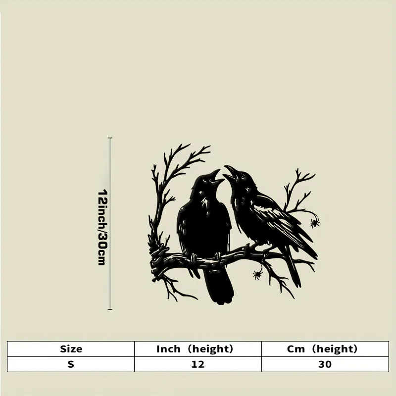 CIFbuy Black Crow Iron Wall Art Metal Branch Decor Modern Minimalist Living Room Bedroom Hanging Ornament