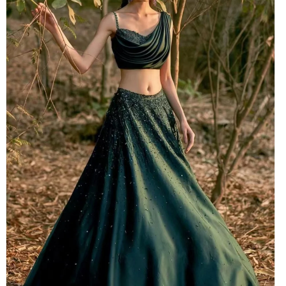 

Muloong Square Neckline Floor-Length Beaded Women Elegant And Pretty Luxury Prom Dress