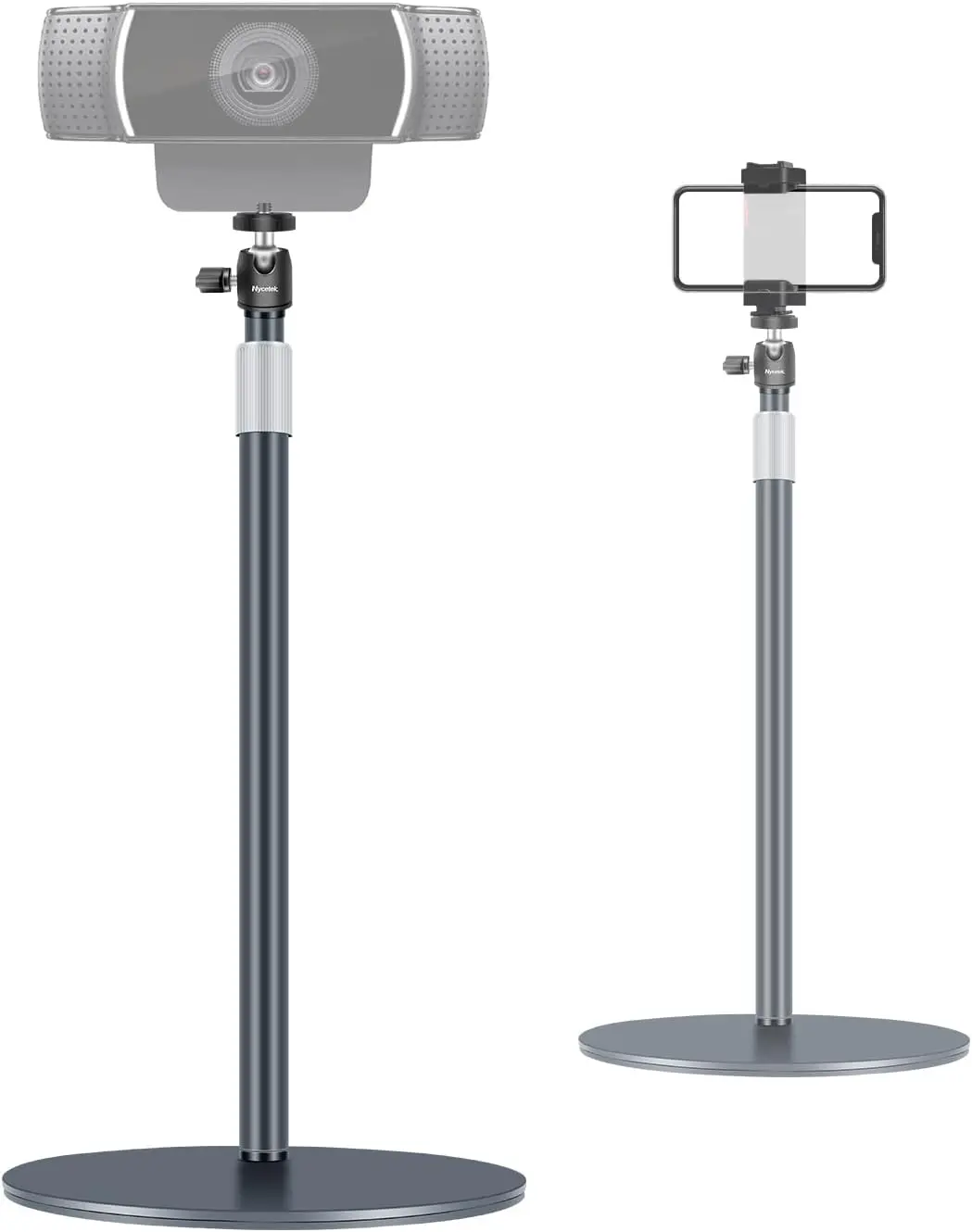 

Webcam Stand, Light Stand Tripod with 360° Rotatable Ballhead for DSLR Camera, Ring Light, Webcam, Desktop Tripod for V