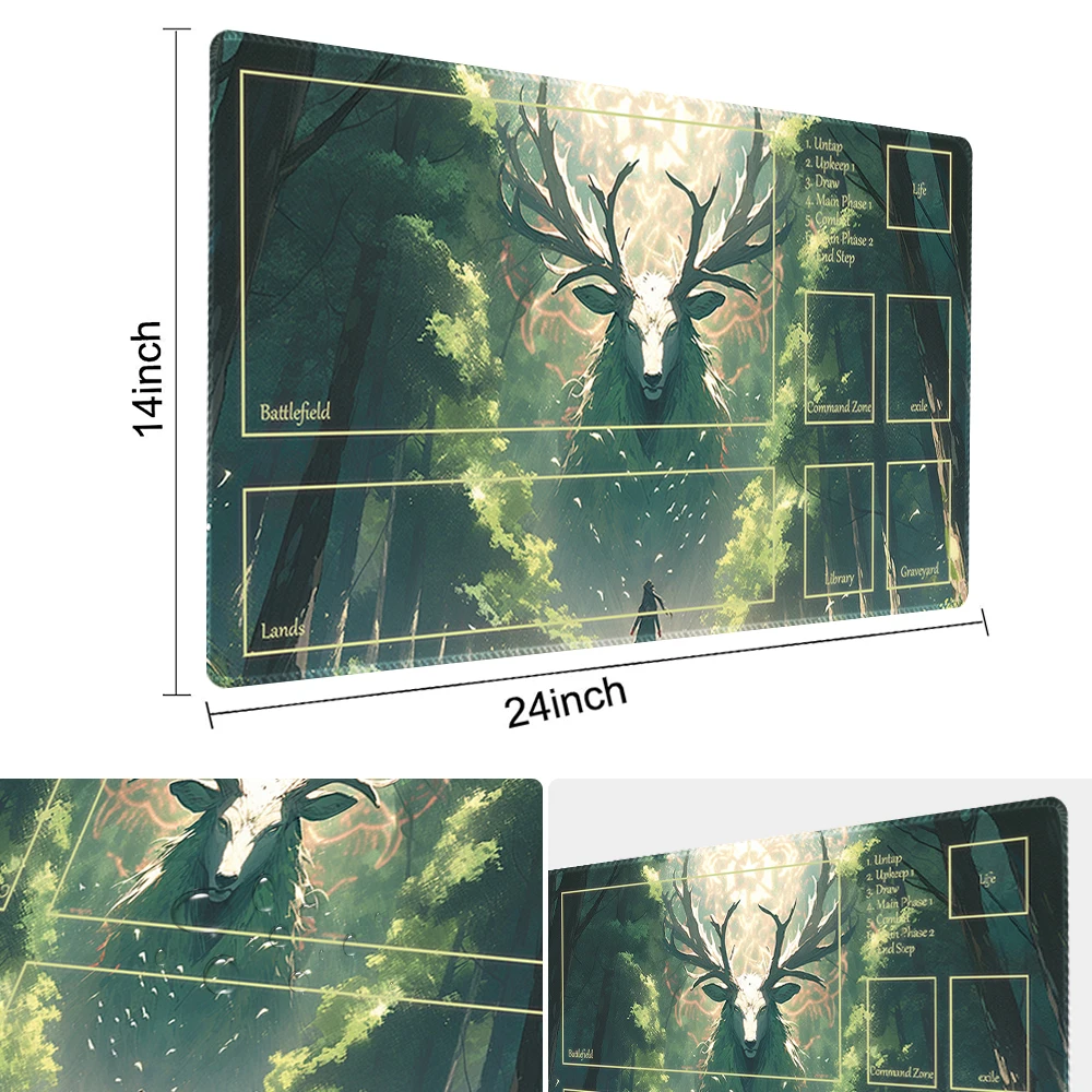 Deer in the woods-Board Game TCG Playmat Table Mat Game Size 60X35 CM Mousepad Compatible for MTG CCG