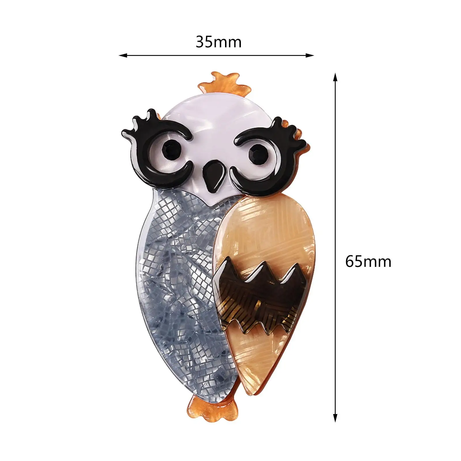 Cute Acrylic Owl Brooch Pin Animal Cartoon Bird Lapel Badge for Women Clothes Jacket Hat Coat Scarf Bag Suit Dress Decoration