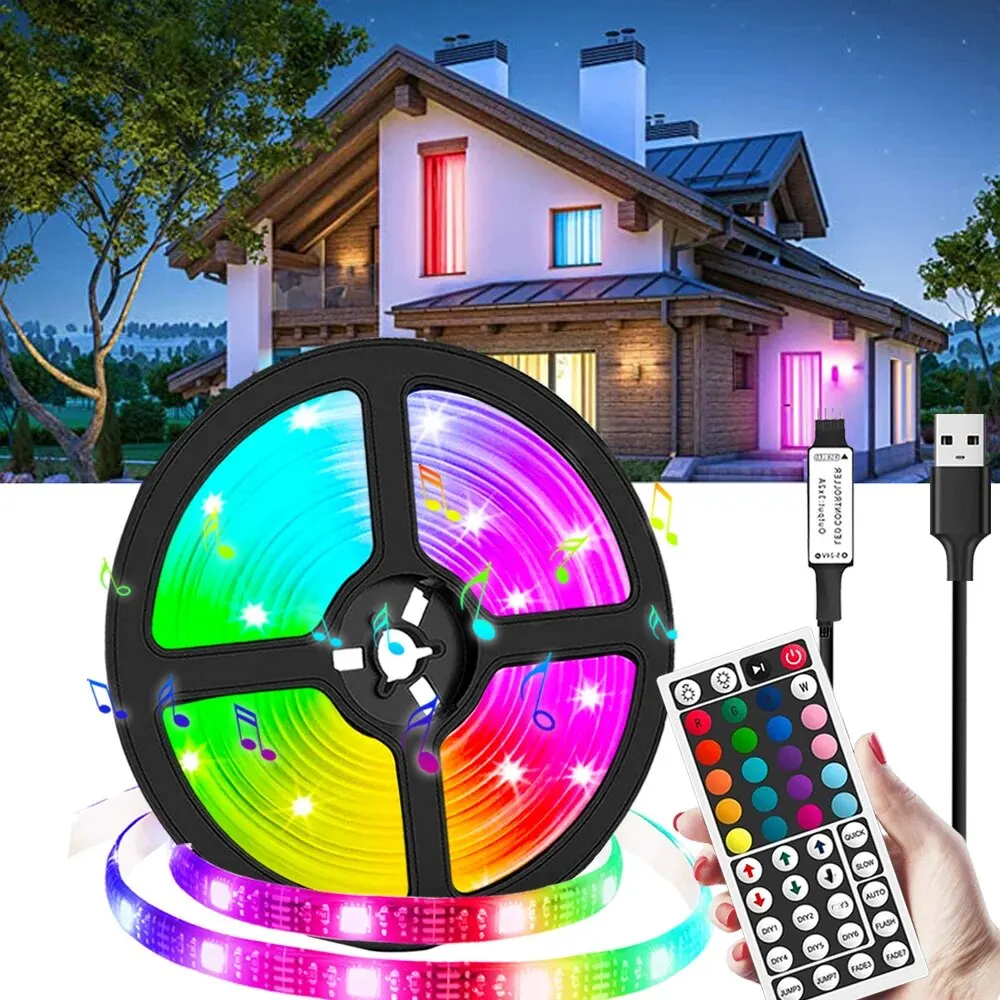 Led Lights for Bedroom Colorful Strip Lights with Remote Control and App Control RGB Strip, for Room Home Party Decoration