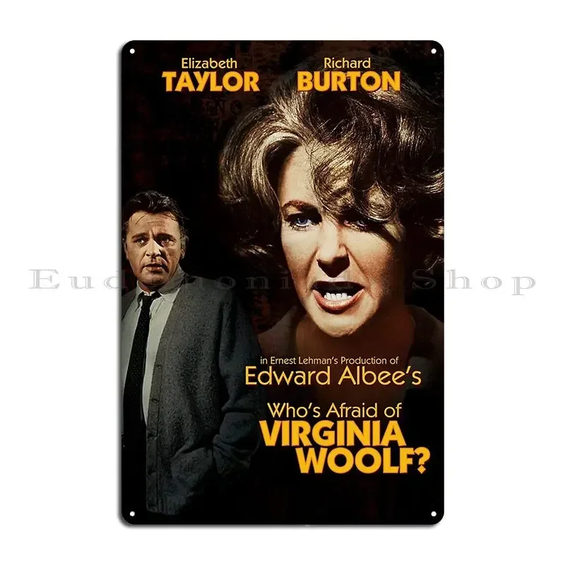 Qui%C3%A9n Le Teme A Virginia Woolf Camiseta Metal Sign Club Bar Kitchen Kitchen Cinema Create Tin Sign Poster