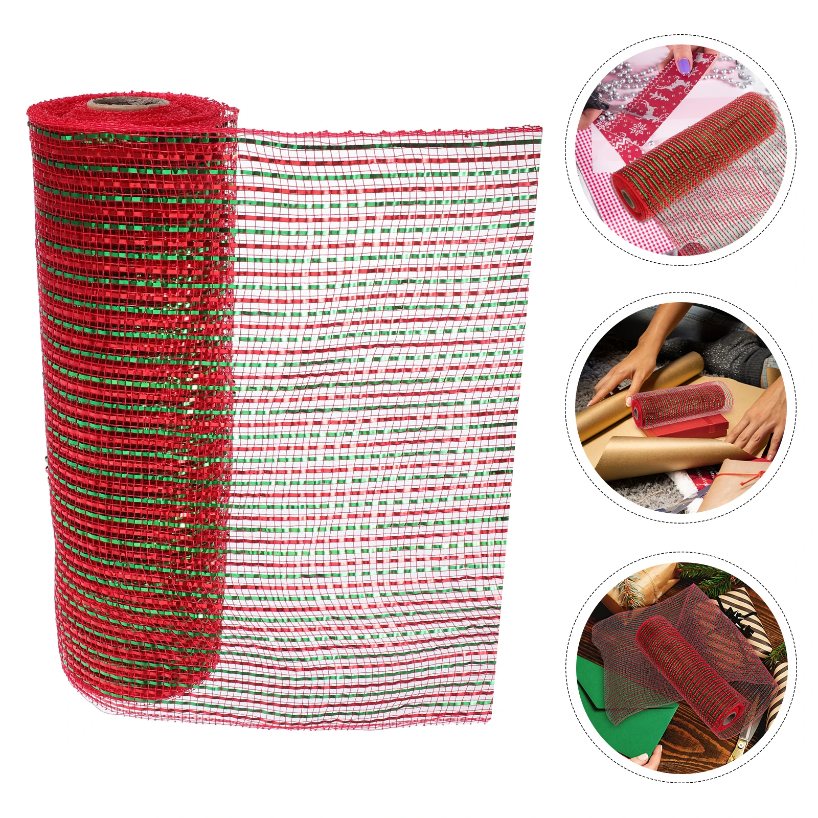 26cm Christmas Decorative Mesh Ribbons Party Wedding Gift Wrapping Polyester Crafts Ribbon Colorful for Holiday