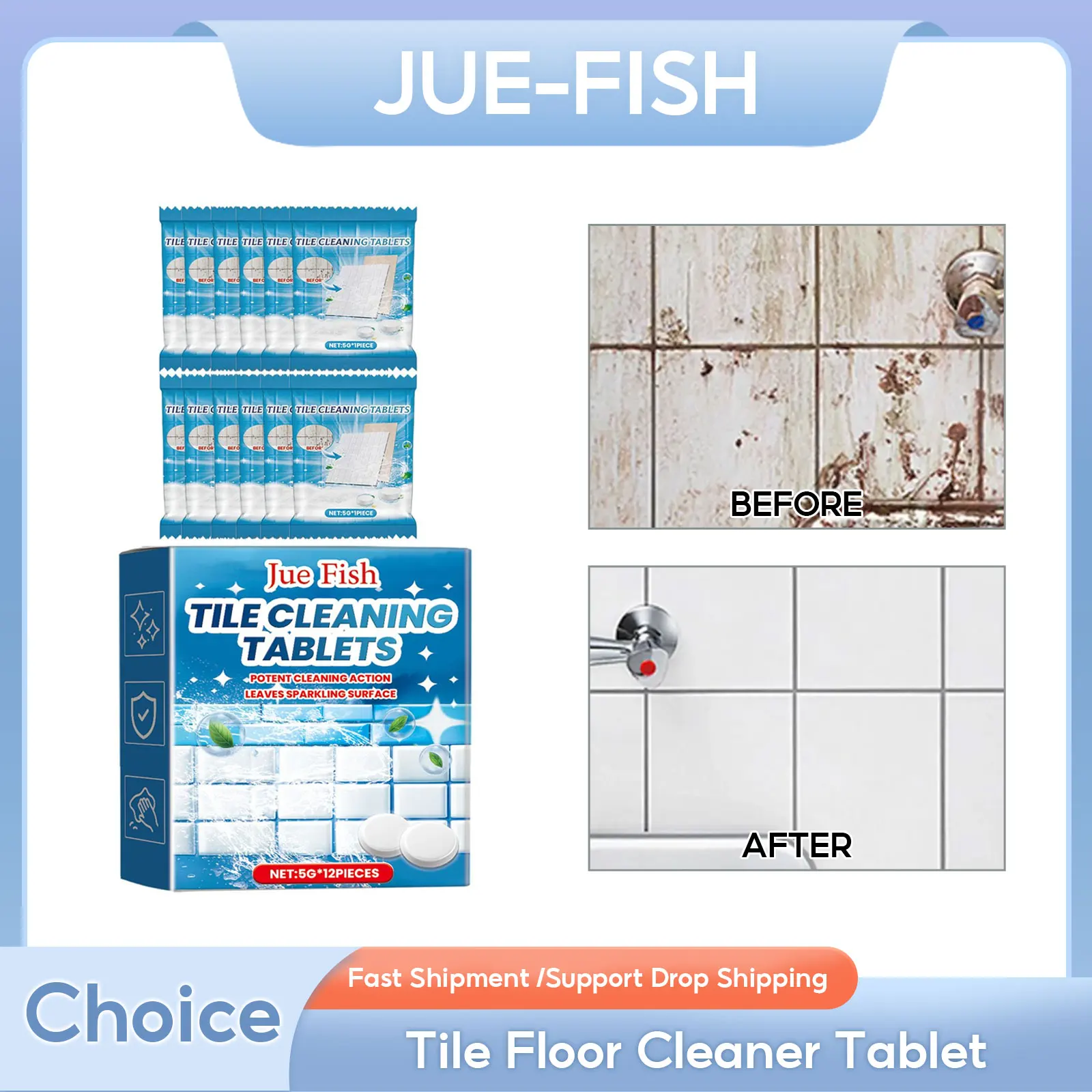 Tile Floor Cleaner Tablet Tile Scratch Remover Floor Brightening Cleaning Granite Stain Remover Ceramic Tile Polishing Cleaner