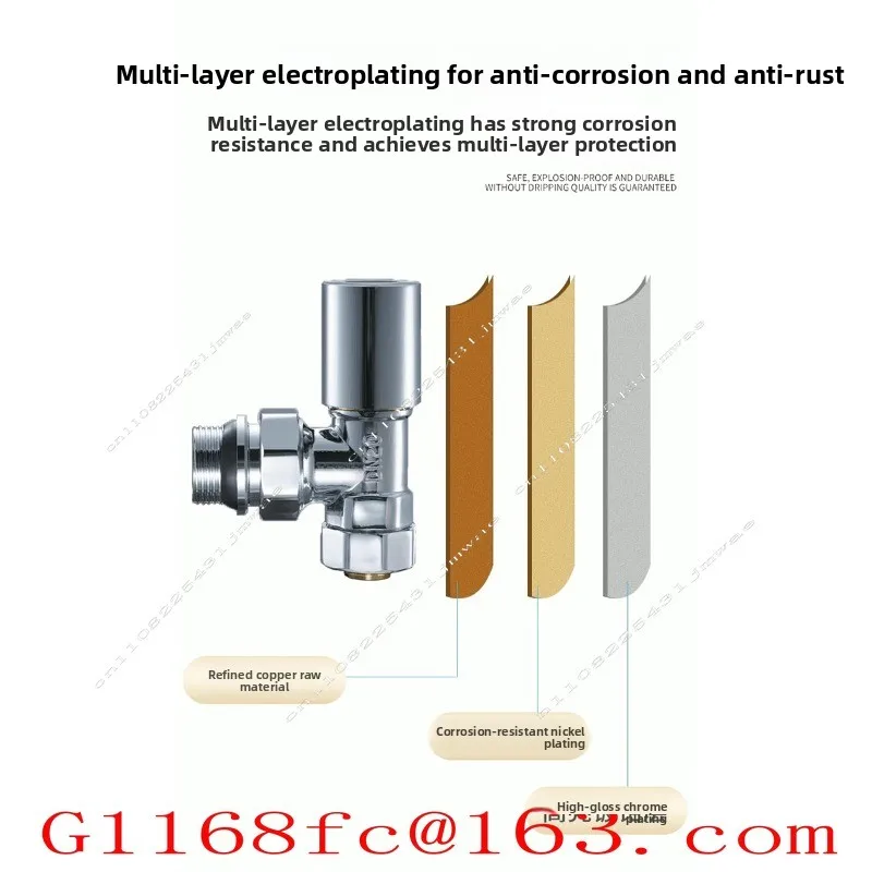 Polished Chrome-plated Radiator Angle Valve PPR Hot-melt Angle Valve Aluminum-plastic Pipe Clamping Type White Black Angle Valve