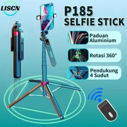 LISCN P185 Selfie Stick Tripod 1.85M Retractable Gimbal Stabilized Selfie Stick 360° Rotate Bluetooth Selfie Stick Tripod