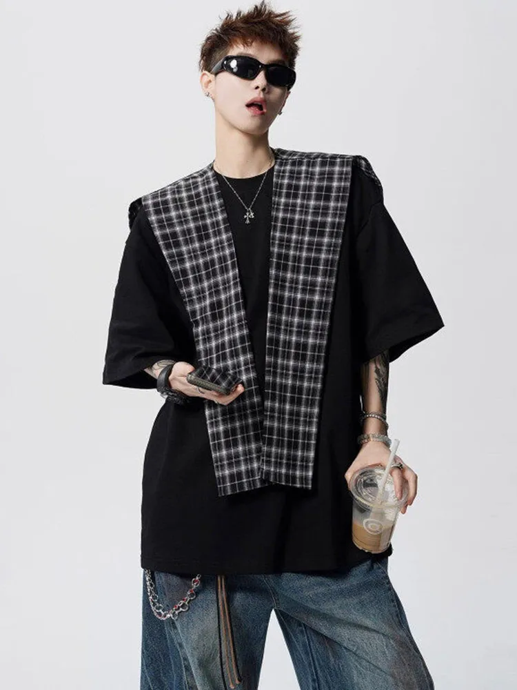 Korean 2025 Summer New Fashion Trend Round Neck Short-sleeved T-shirt Loose Casual and Comfortable Handsome Boy Half-sleeved Top
