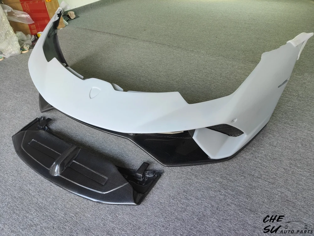 Car Upgrade Kit for Lamborghini Huracan LP610 Upgraded with P-style Resin Primer and Carbon Fiber Front Bumper Body Kit