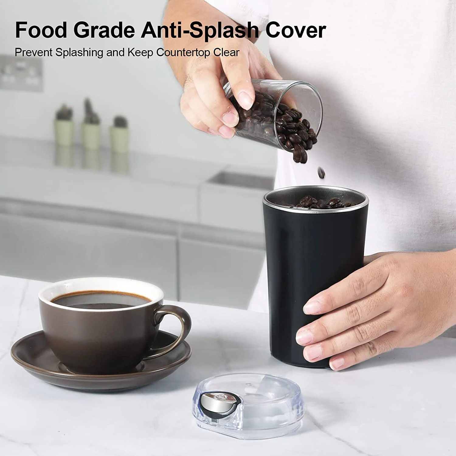 مطحنة حبوب القهوة الكهربائية الأوتوماتيكية المحمولة من PANCERKA بشعار مخصص مبيت من الفولاذ المقاوم للصدأ مصدر طاقة USB للاستخدام المنزلي