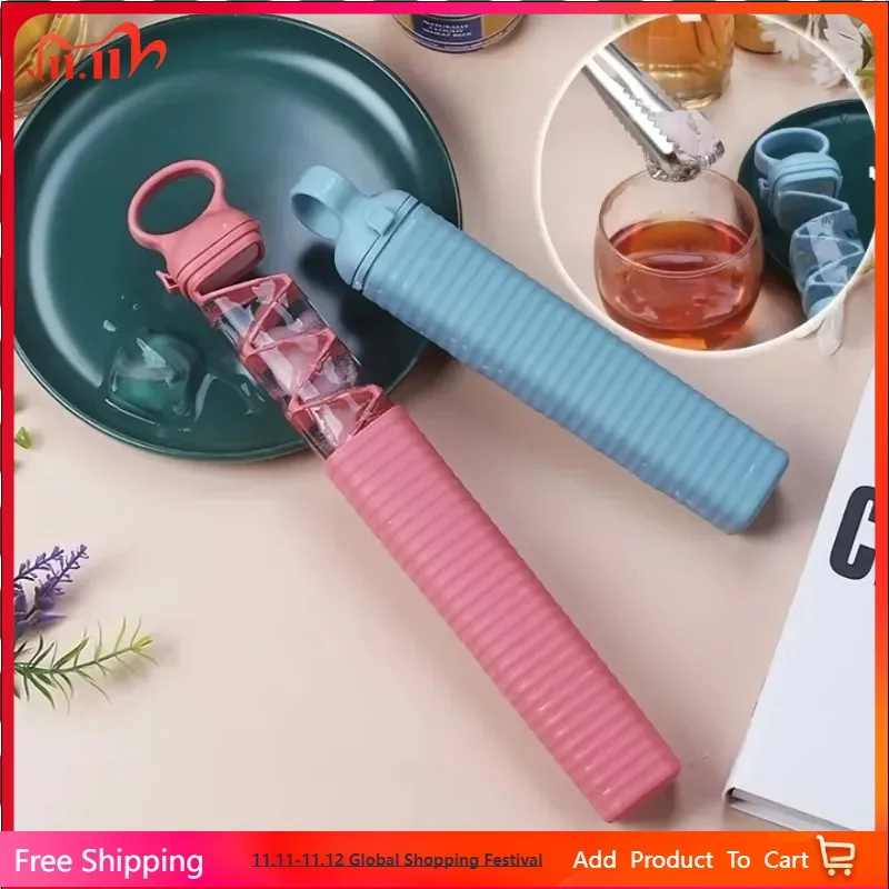 

Creative Ice Cube Mold Pull-out Bar 10 Grid Frozen Ice Cube Plate Maker Silicone Ice Box Suitable for Home Bars Kitchen Homemade