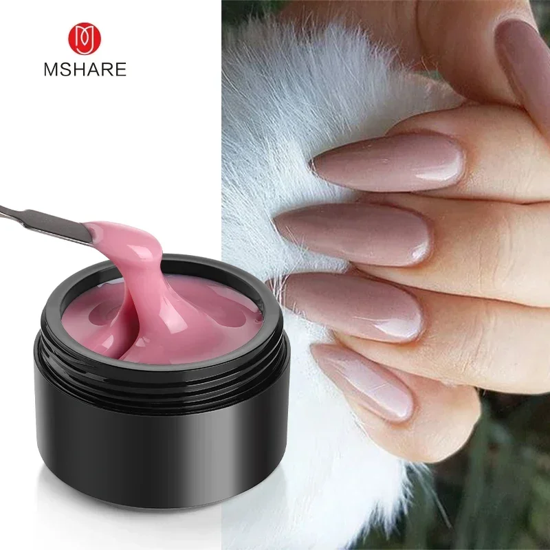 MSHARE 50 ml Natural Nails Gel Builder Nalil Tpo Free Selbstnivellierendes Gel für die Nagelverlängerungskonstruktion Pink Shade UV-LED-Gel