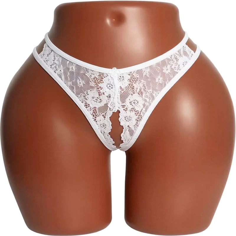 Women's Sexy Ultra-Thin Lace Thong Open-Cut Transparent Seductive Underwear Comfortable Non-Requiring-Take-Off Design