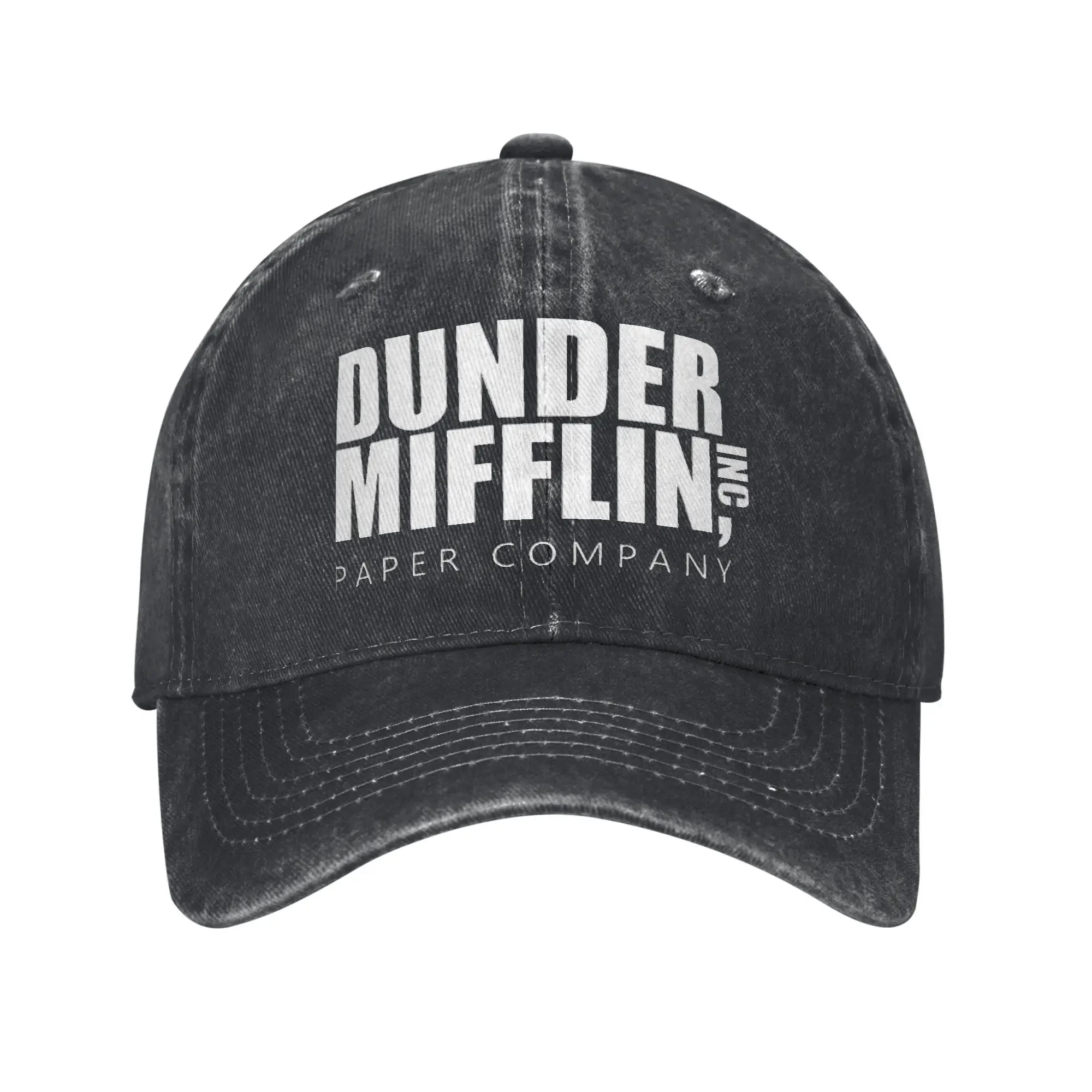 Distressed Denim Snapback Hat Outdoor Summer Adjustable Fit Hats Cap Vintage The Office Dunder Mifflin TV Show Baseball Cap