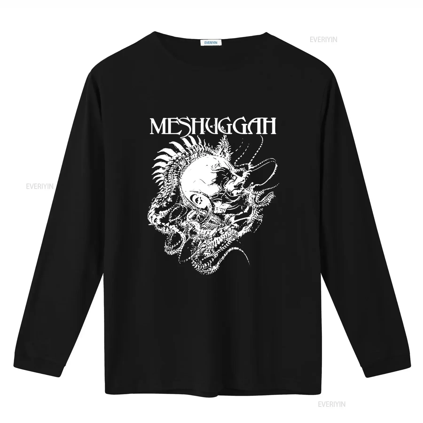 Meshuggah Spine Head T Shirt for Men Rock Band Inspired Design Cool Print vintage Washed Versatile Stylish