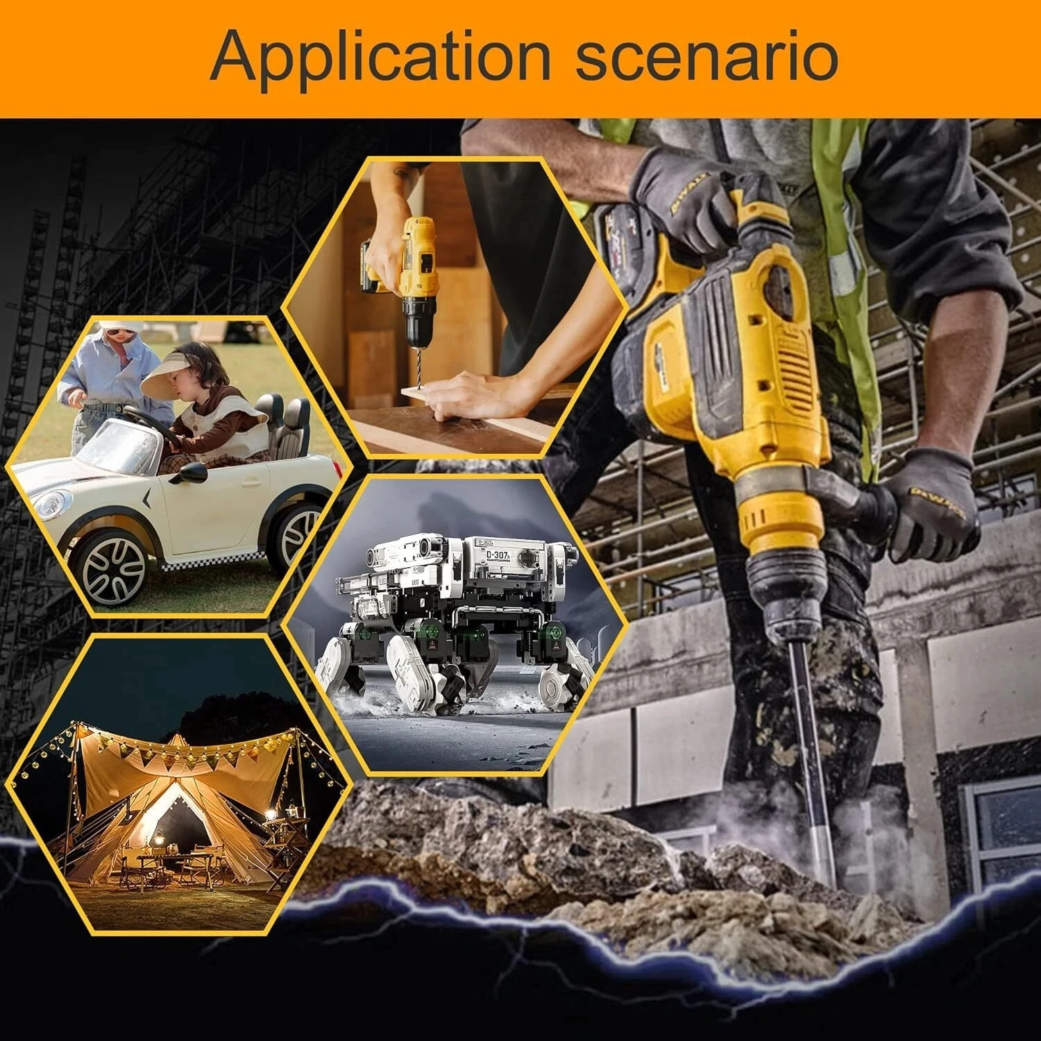 Power Wheels Adapter for Dewalt 20V Battery Adapter with Switch Fuse & Wire Terminals 12AWG Wire DIY Ride On Truck RC Car Toys