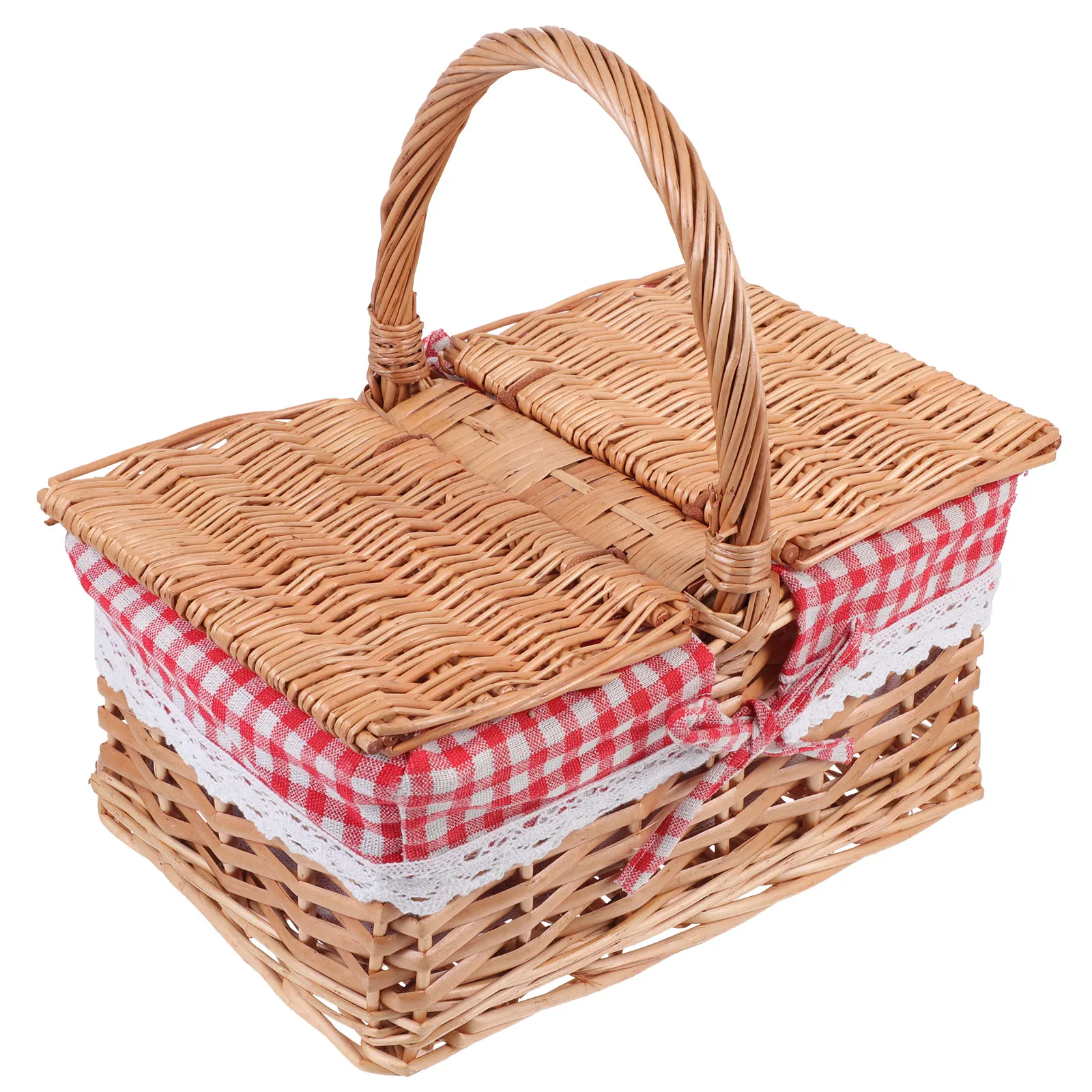 

Picnic Basket Woven Storage ganizer Desktop Sundries Basket Home Container Shopping Durable Material Long Use Storage Baskets