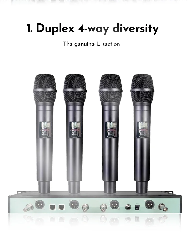 Paulkitson ULXD4Q Drahtloses Mikrofonsystem 4-Kanal Professionelles Dynamisches Mikrofon KSM9/KSM8/Beta58/SM-Beta58 für die Bühne – Detail 8