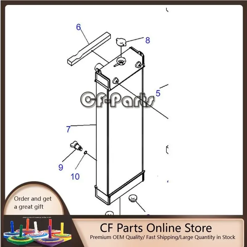 

Buy New Water Tank Radiator ASS'Y 205-03-31110 for Komatsu Excavator PC200-8E0 PC200LC-8E0