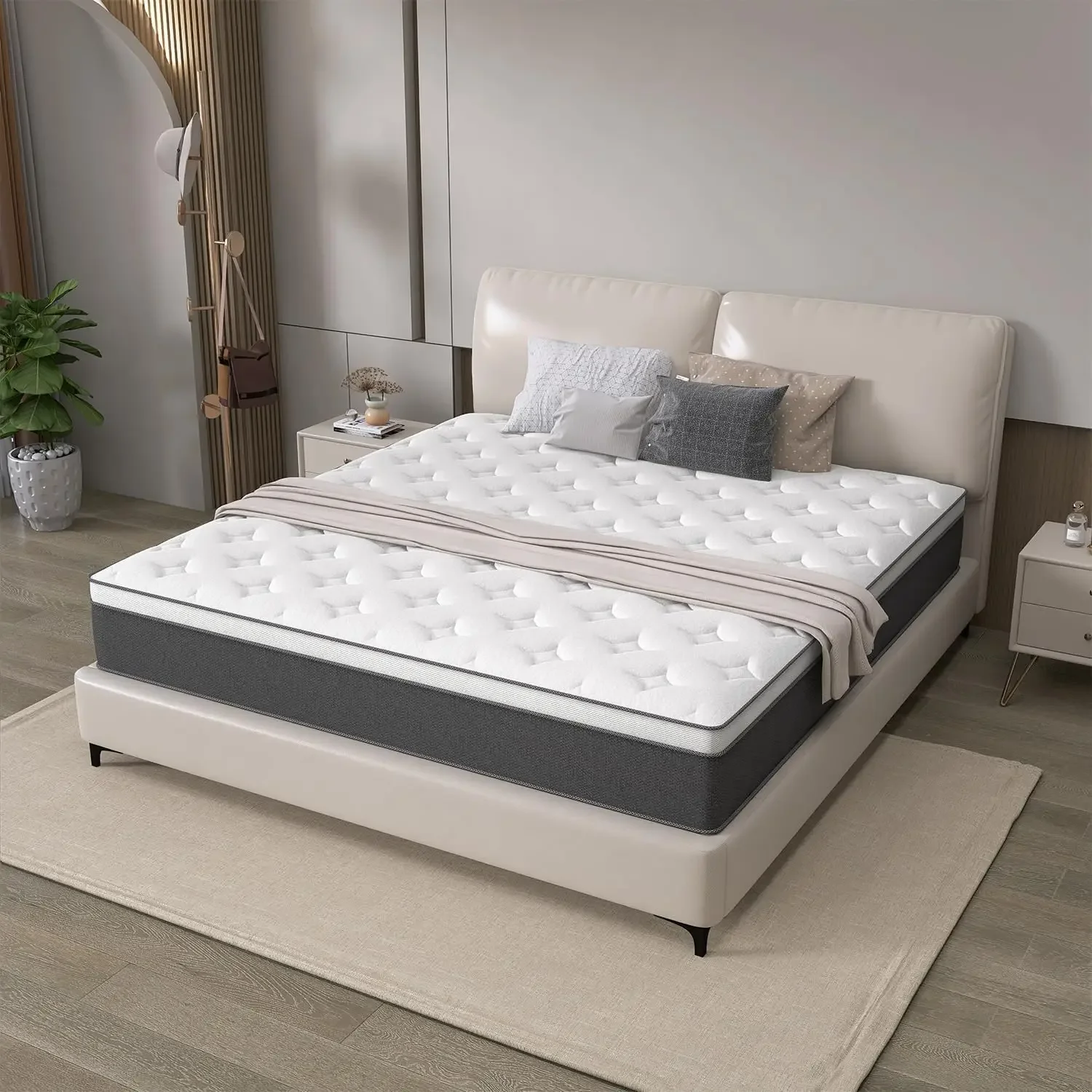 King Mattress,12 inch Mattresses with Gel Memory Foam Hybrid Mattress in a Box