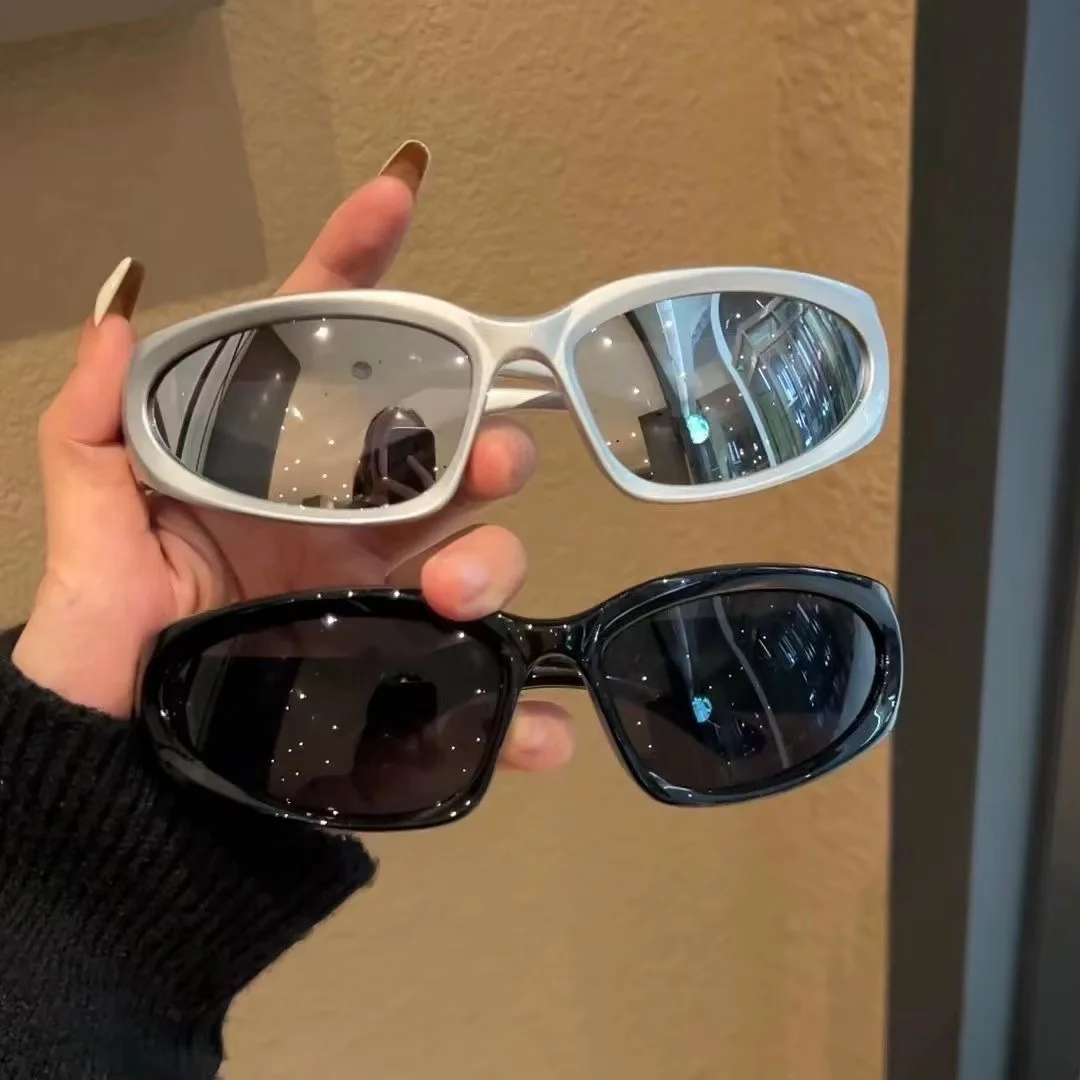 Y2k Punk Sports Sunglasses for Women Men Fashion Mirror Sun Glasses Shades UV400 Driving Outdoor Street Photo Goggle Eyewear image 5