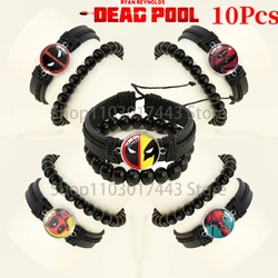 Disney Marvel Deadpool 3 Bead Bracelet Souvenir Deadpool Wolverine Bracelet Accessories Fashion Marvel Deadpool Jewelry Bangles