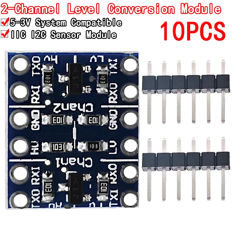 10 pz 2 Canali IIC I2C Convertitore di Livello Logico Modulo Bidirezionale da 3.3 V a 5 V Shifter per Arduino