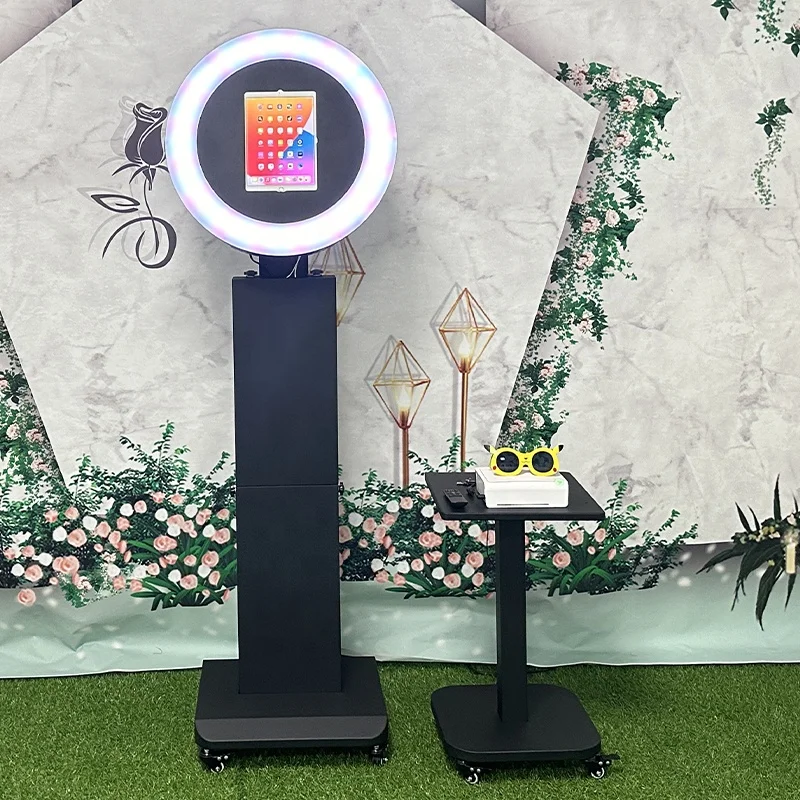 

Easy Set up Metal Booth Shell Ring Light Rotate Portable Party Selfie Pro Air iPad Photo Booth