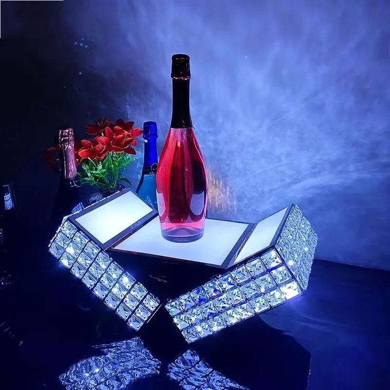 Bottle Presenter Rechargeable Flashing Wine Champagne Glorifier Green Red Laser Light VIP Wine Bottle Display Rack