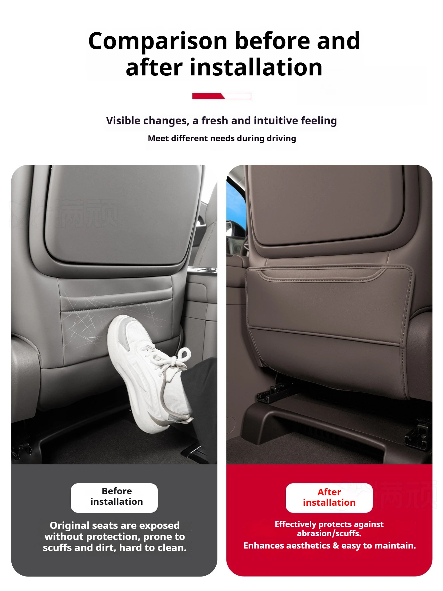 4Pcs for DENZA D9 2022-2026 Car Front Seat Anti Kick Pad Rear Seat Anti Kick Pad Dustproof and Waterproof Car Modify Accessories