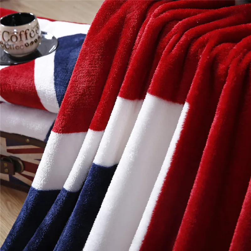 House British Union Jack Fleece Blanket Soft Sherpa Throw Blanket Lightweight Cozy Warm Blanket for Couch Bed Chair Office Sofa