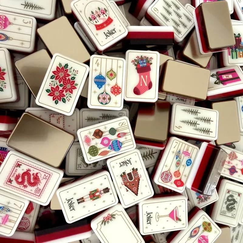Acrylic American Mahjong Tiles 4 Layers High Quality Set for Festivals Christmas Games