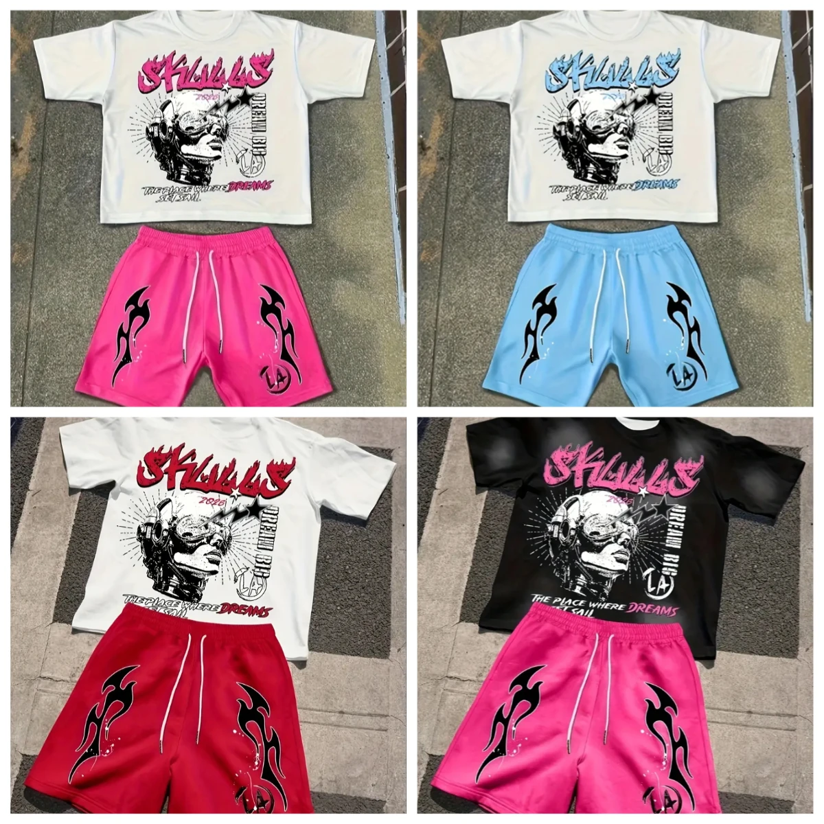 

2025-26 Summer New Best-selling Trend Fashion Suit 3D Printing Street Breathable Comfortable Quick-drying T-shirt Shorts Suit