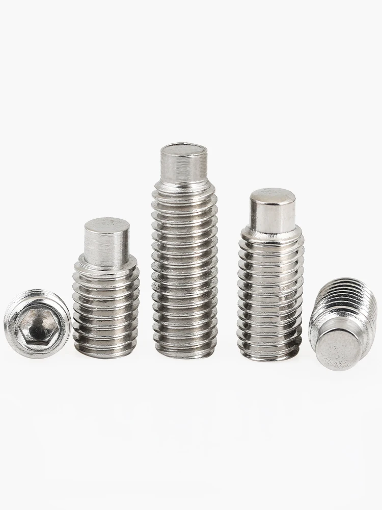 304 Stainless Steel Allen Head Hex Hexagon Socket Set Screw with Dog Point Grub Convex End Bolt M3 M4 M5 M6 M8 M10 DIN915