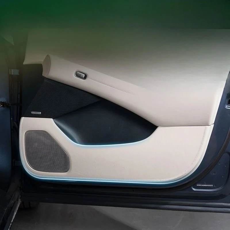 Car Door Anti Kick Pad Protective Cover Leather Wrapped ABS Anti-dirty Four Doors Edge Protector For Xiaomi YU7 2025 2026