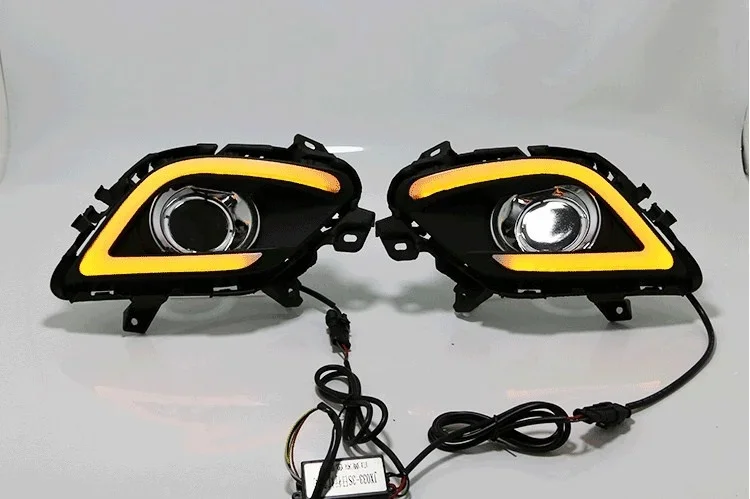 eOsuns led drl daytime running light for Mazda atenza 2014-2016 with Dynamic moving yellow turn signal