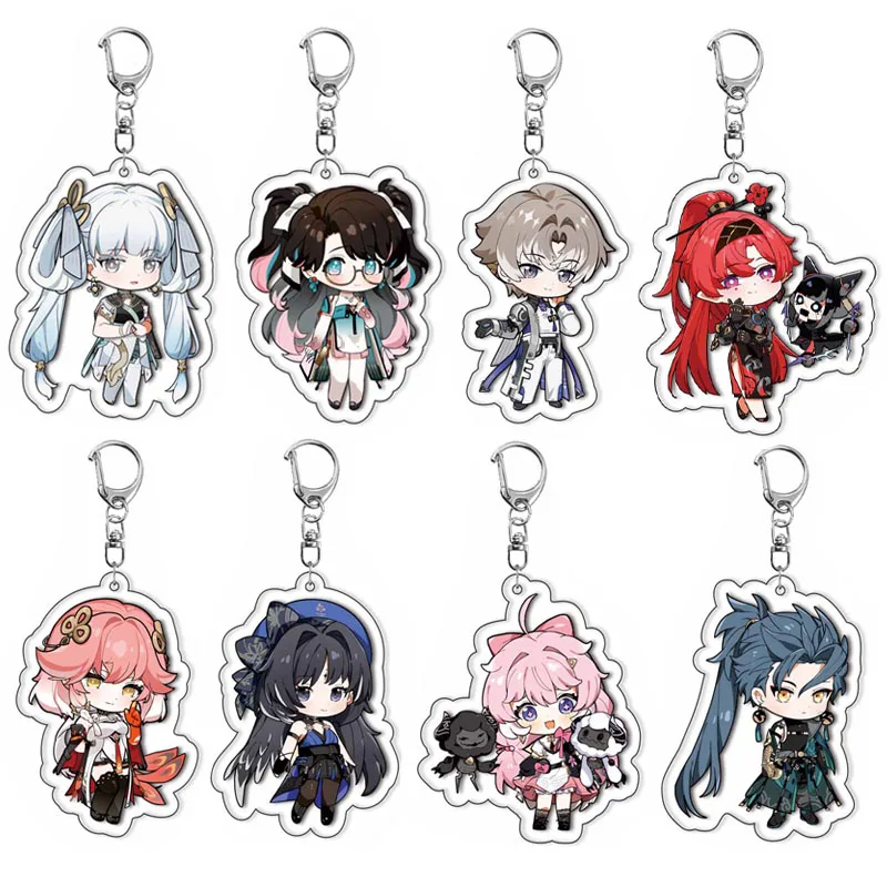 Game Wuthering Waves Anime Keychain For Jinhsi Zhezhi XiangLiYao Yinlin Taoqi Yangyang Encore Jiyan